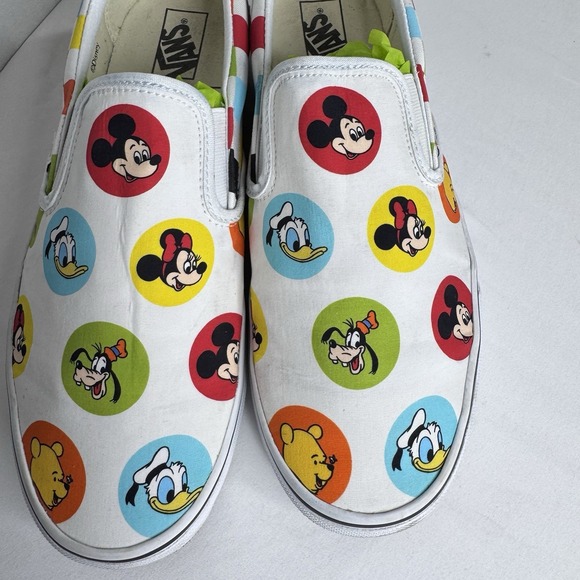 Disney Parks 50th Mickey & Friends Vans Off The Wall Slip On Shoes Mens 12 - Picture 4 of 11